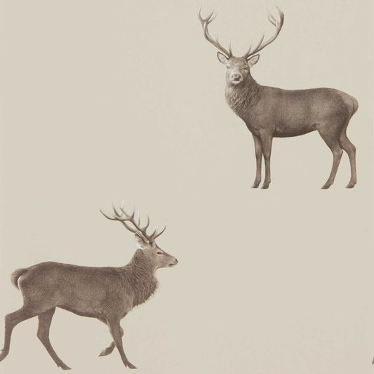 Evesham Deer Wallpaper - Birch - DYSI216618 - Sanderson - Premier Wallcovering