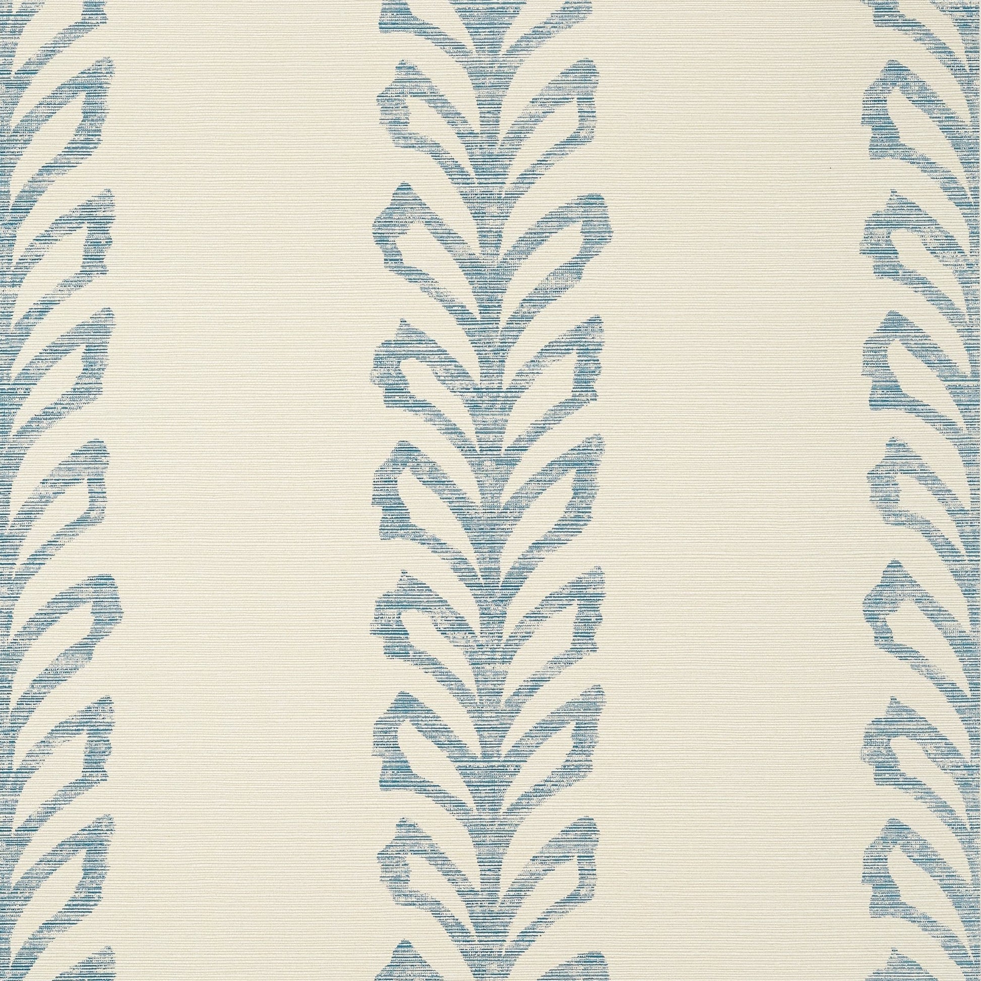 Evia Wallpaper - Blue & Off White - Thibaut - T10900 - Premier Wallcovering