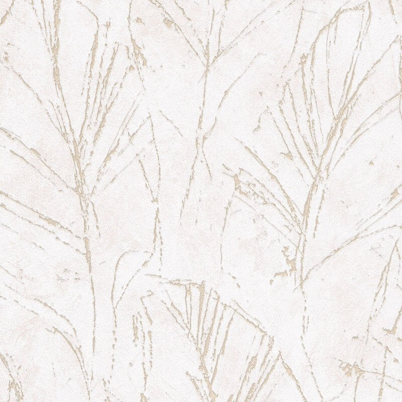 Evolution Fall Leaf Metallic Wallpaper - Beige - Erismann - 10321 - 02 - Premier Wallcovering