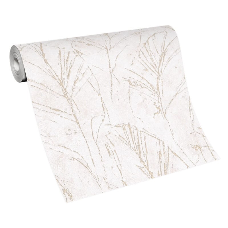 Evolution Fall Leaf Metallic Wallpaper - Beige - Erismann - 10321 - 02 - Premier Wallcovering
