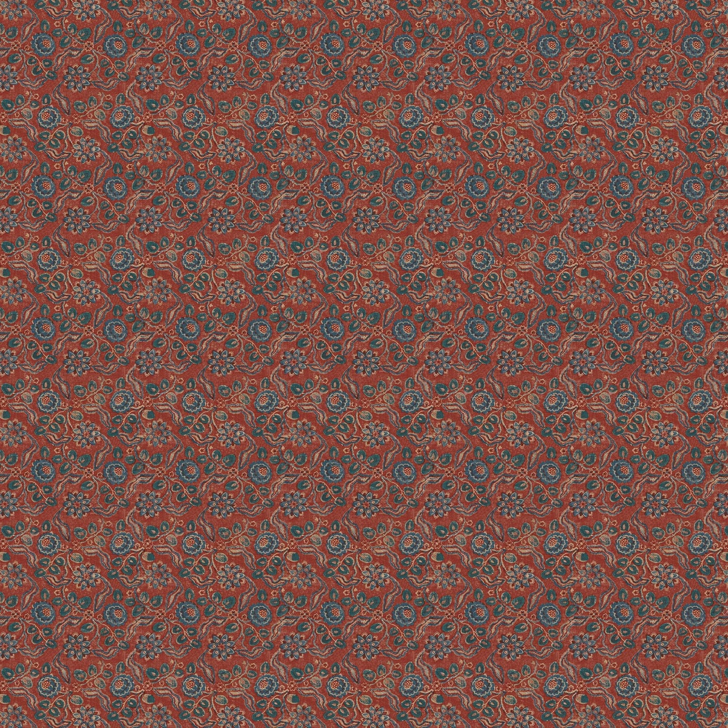 Evora Antique Wallpaper - Red/Blue - Penny Morrison - EVORA-RB - Premier Wallcovering