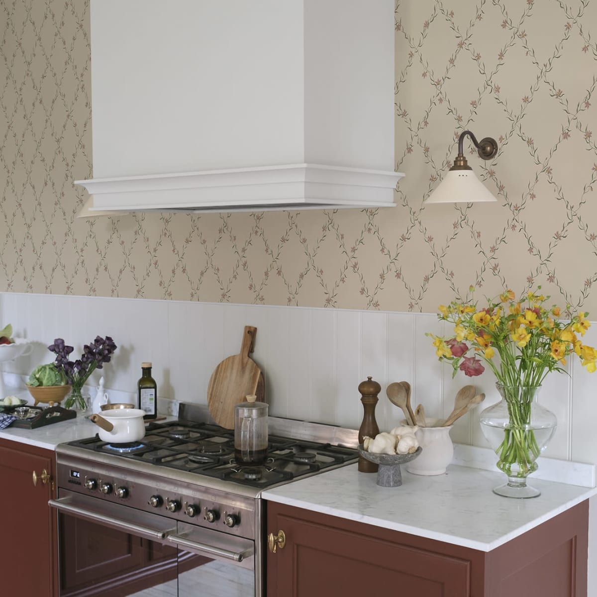 Ewa Wallpaper - Dusty Pink - Sandberg - S10458 - Premier Wallcovering