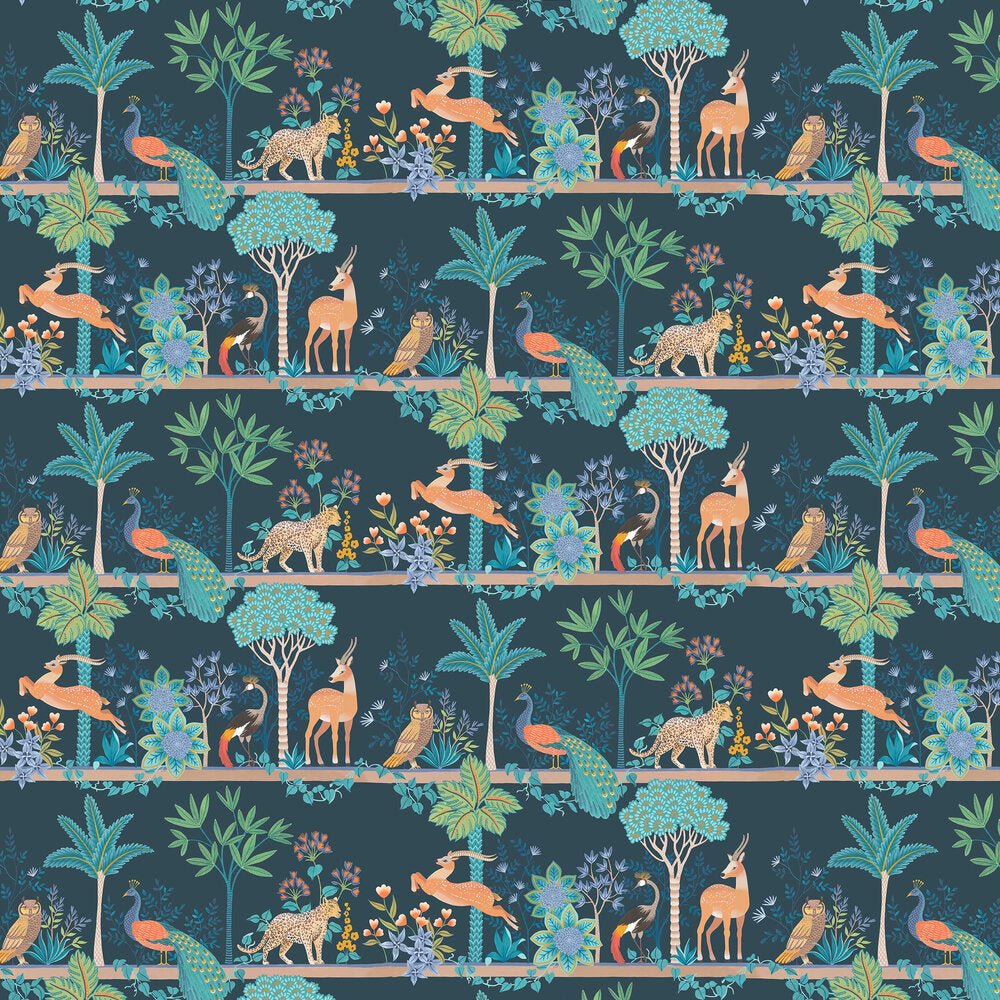 Exotic Fresco Wallpaper - Teal - The Graduate Collection - RH1FRESCO - Premier Wallcovering