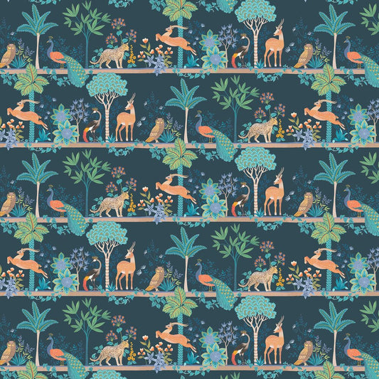 Exotic Fresco Wallpaper - Teal - The Graduate Collection - RH1FRESCO - Premier Wallcovering
