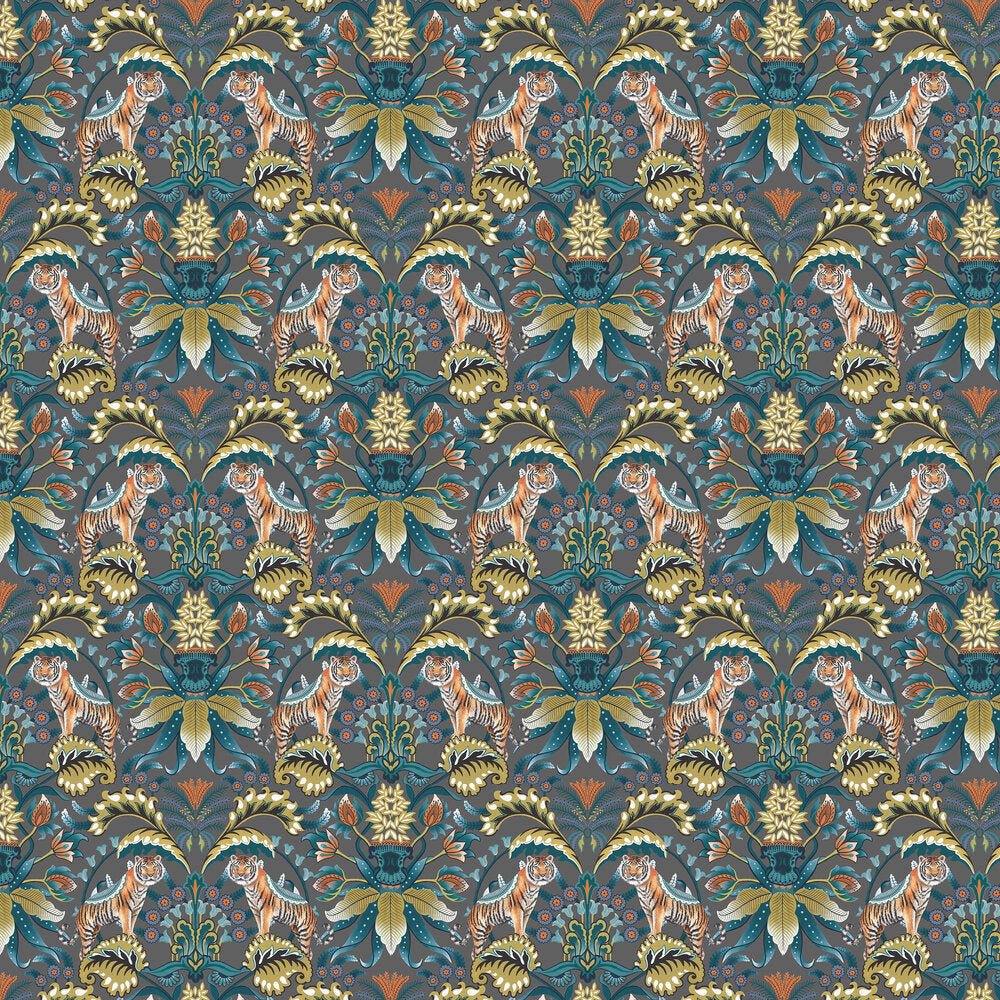 Exotic Tiger Wallpaper - Charcoal - The Graduate Collection - RH1TIGERCHAR - Premier Wallcovering