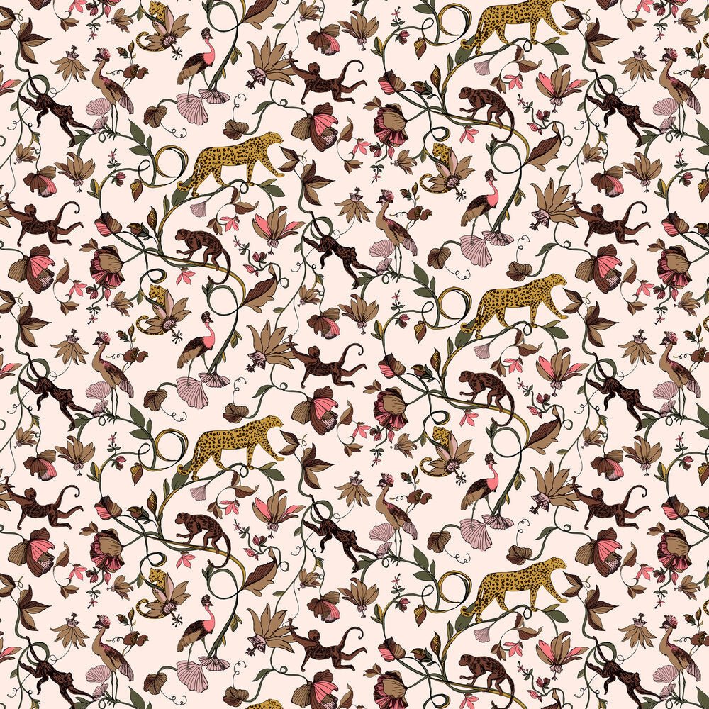 Exotic Wildlings Wallpaper - Natural - Furn - EWILDLI/WP1/NMU - Premier Wallcovering