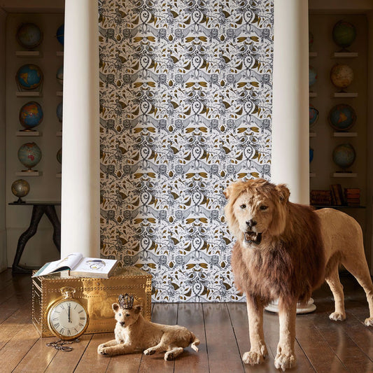 Extinct Wallpaper - Blue - Clarke & Clarke - Emma J Shipley - W0100/01 - Premier Wallcovering