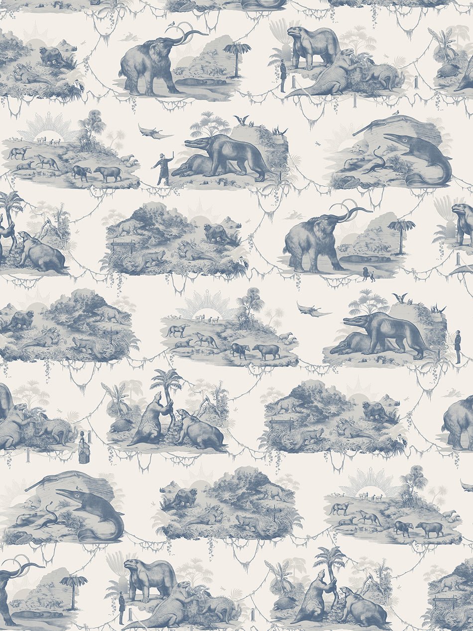 Extinctopia Wallpaper - Jurassic Coast Blue - Divine Savages - DVS140-EXT-JBLU-WR - Premier Wallcovering