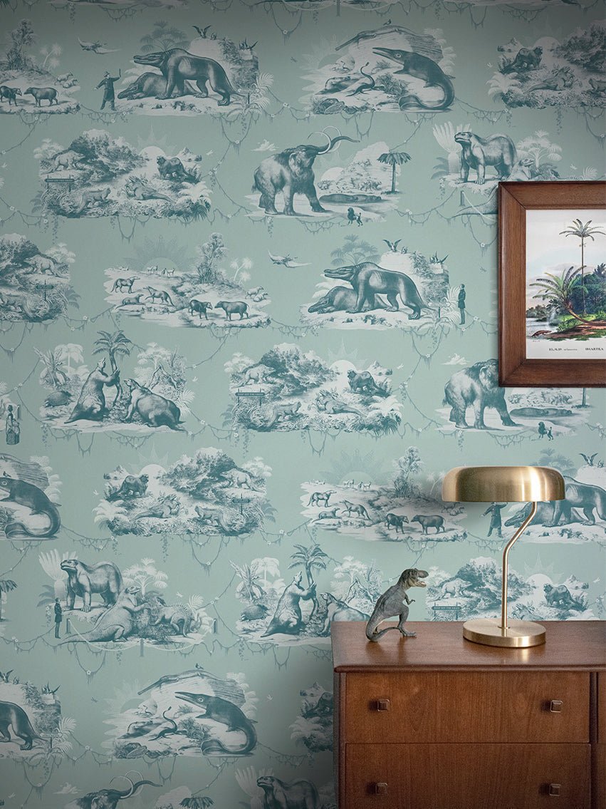 Extinctopia Wallpaper - Peppermint - Divine Savages - DVS034-EXT-PEP-WR - Premier Wallcovering