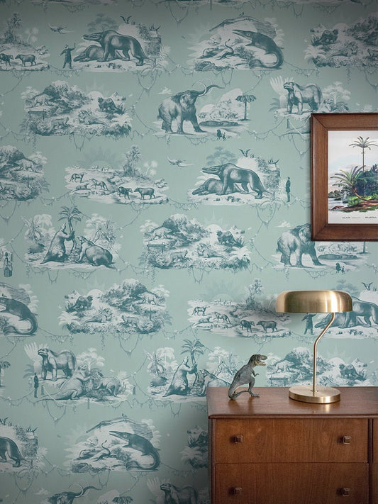 Extinctopia Wallpaper - Peppermint - Divine Savages - DVS034-EXT-PEP-WR - Premier Wallcovering