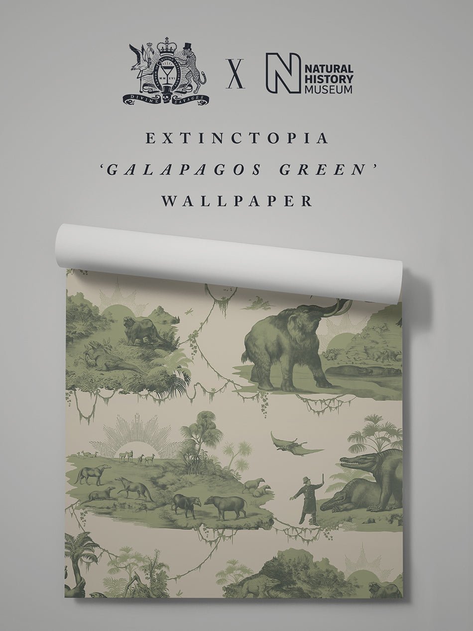 Extinctopia Wallpaper - Galapagos Green - Divine Savages - DVS139-EXT-GGR-WR - Premier Wallcovering