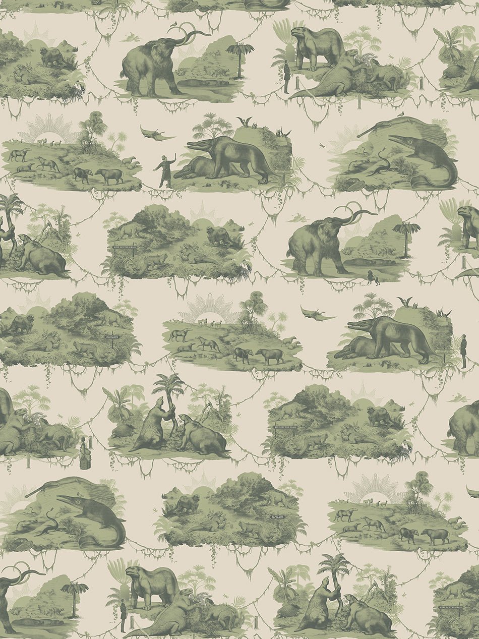 Extinctopia Wallpaper - Galapagos Green - Divine Savages - DVS139-EXT-GGR-WR - Premier Wallcovering