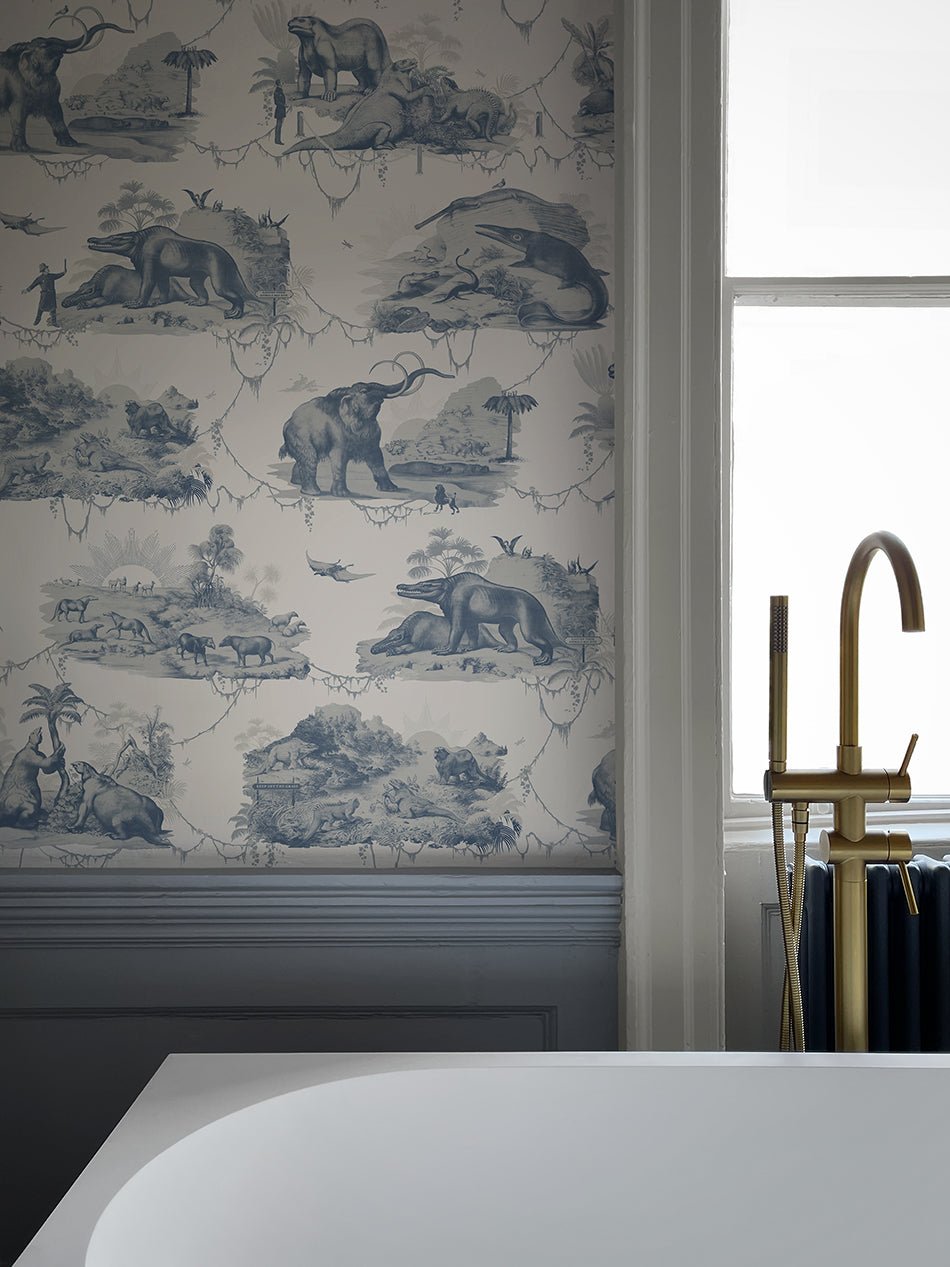 Extinctopia Wallpaper - Jurassic Coast Blue - Divine Savages - DVS140-EXT-JBLU-WR - Premier Wallcovering