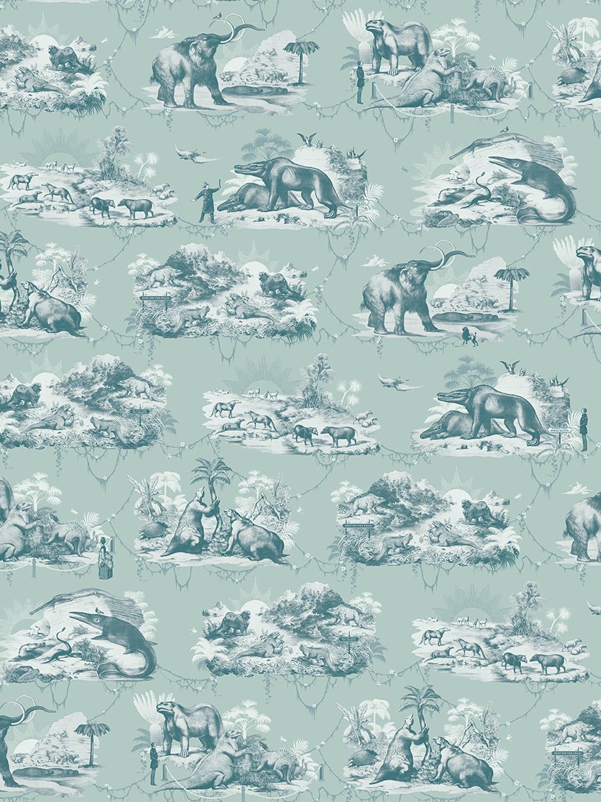 Extinctopia Wallpaper - Peppermint - Divine Savages - DVS034-EXT-PEP-WR - Premier Wallcovering