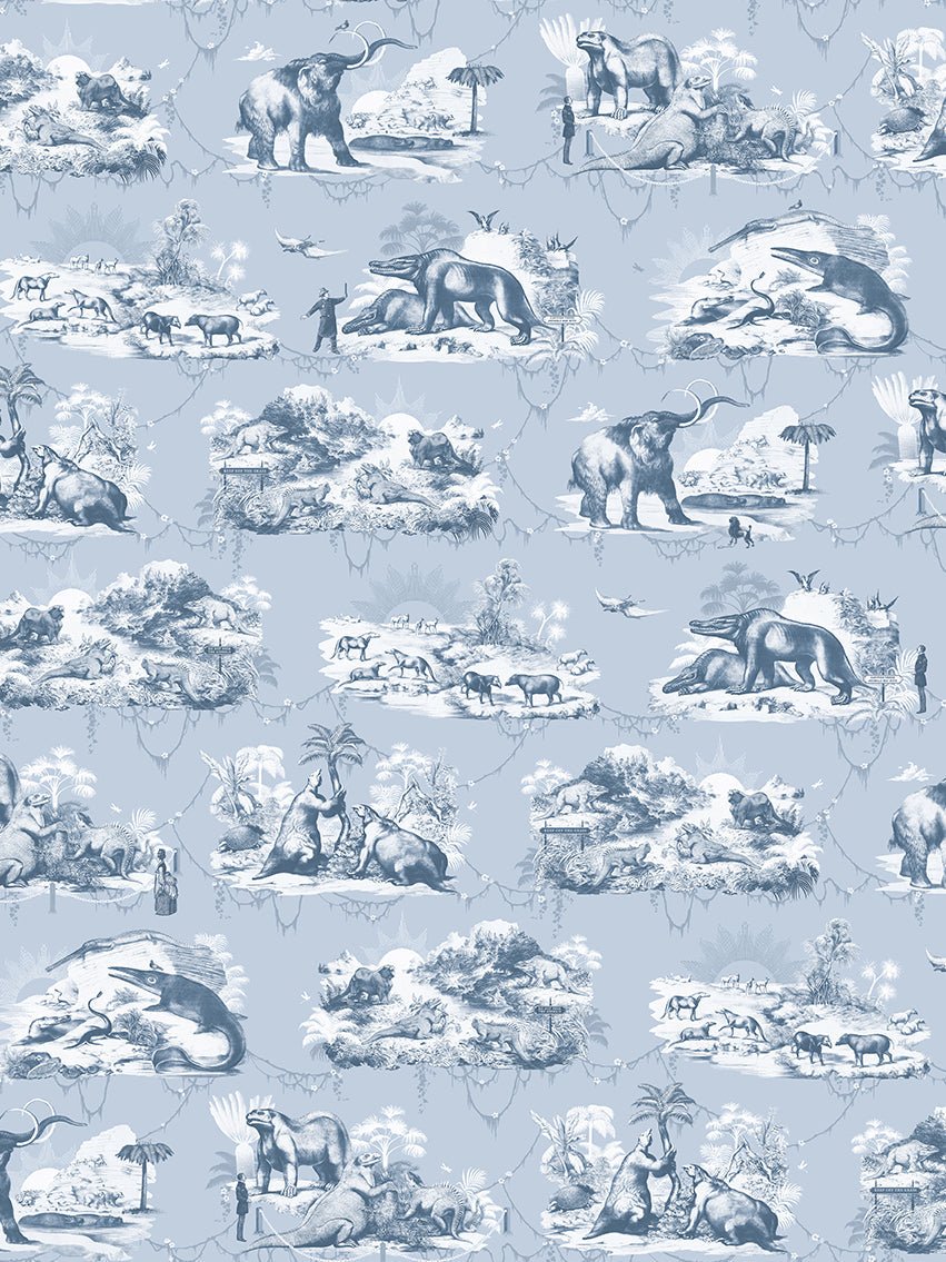 Extinctopia Wallpaper - Glacier Blue - Divine Savages - DVS036-EXT-GLB-WR - Premier Wallcovering