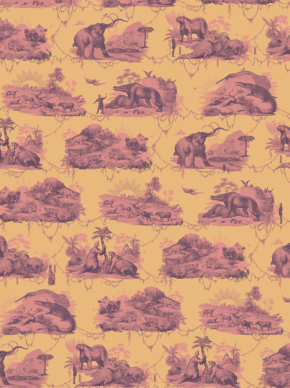 Extinctopia Wallpaper - Rhubarb & Custard - Divine Savages - DVS141-EXT-RCUS-WR - Premier Wallcovering