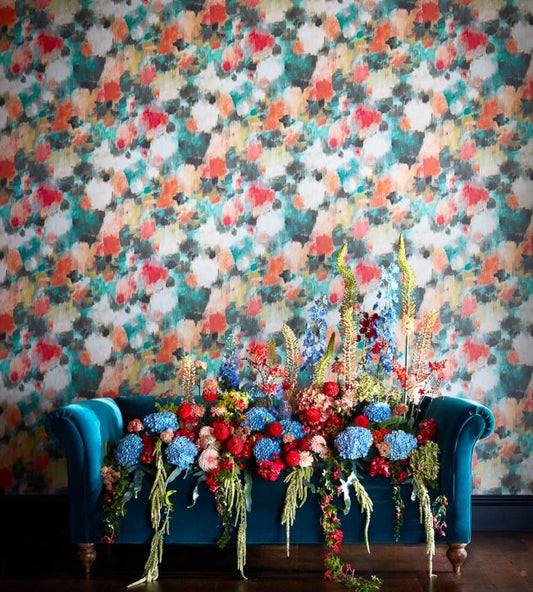 Exuberance Wallpaper - Tangerine/Sepia - HSTO111474 - Harlequin - Premier Wallcovering