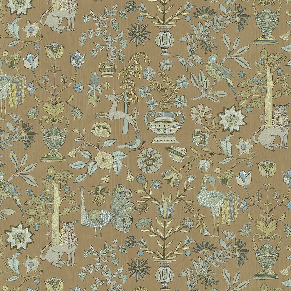 Fable Garden Wallpaper - Stone - Josephine Munsey - JMW-104551 - Premier Wallcovering