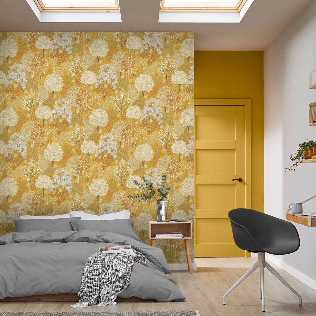 Fable Wallpaper - Mustard - Graham & Brown - 115059 - Premier Wallcovering