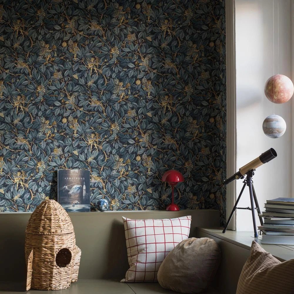 Fairies Wallpaper - Blue - Boråstapeter - 8142 - Premier Wallcovering