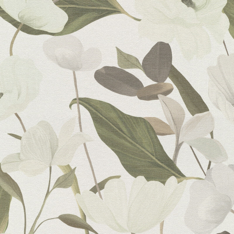 Fairy Blossom Floral Wallpaper - White/Green - Erismann - 10508 - 26 - Premier Wallcovering