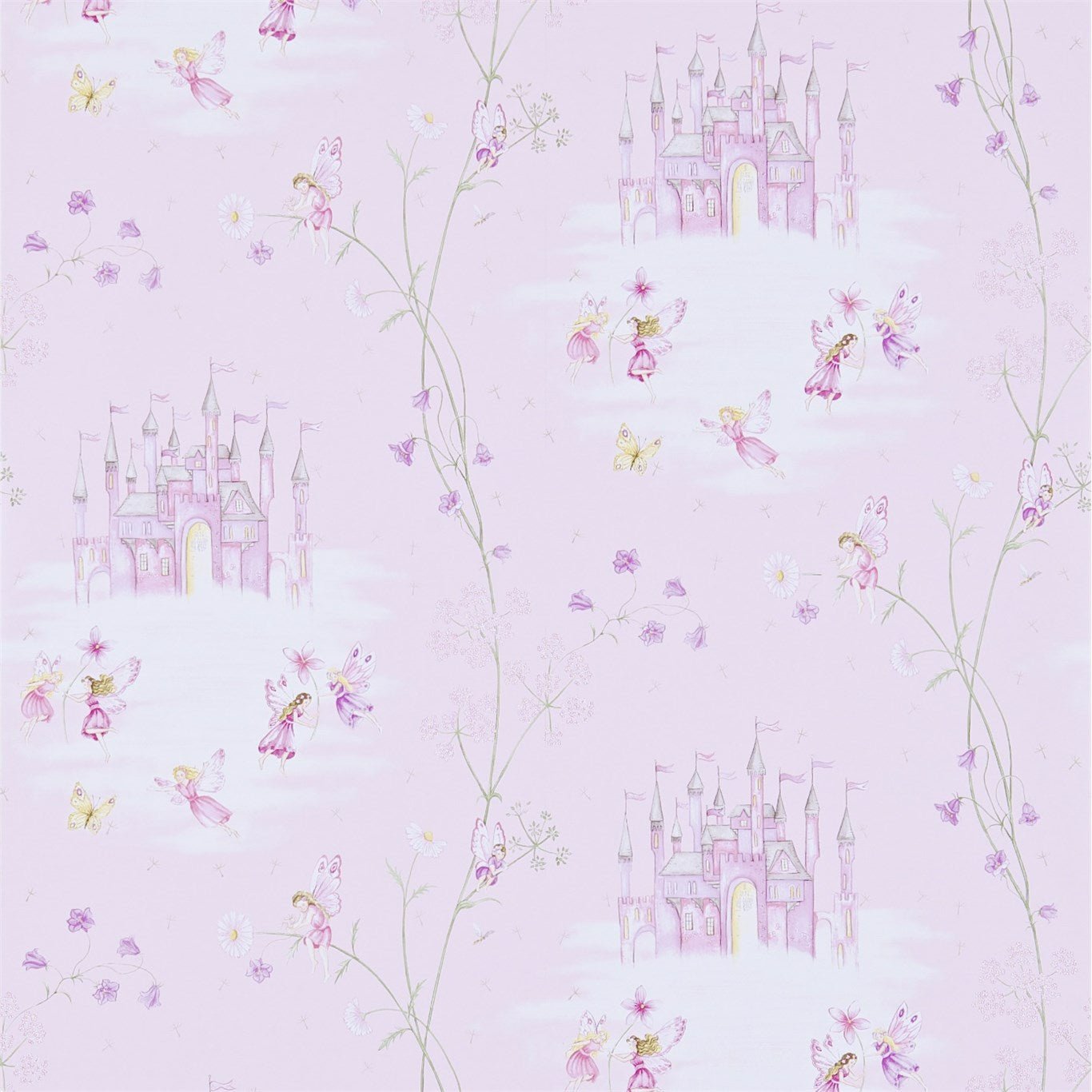Fairy Castle Wallpaper - Pink - Sanderson - DLIT214046 - Premier Wallcovering