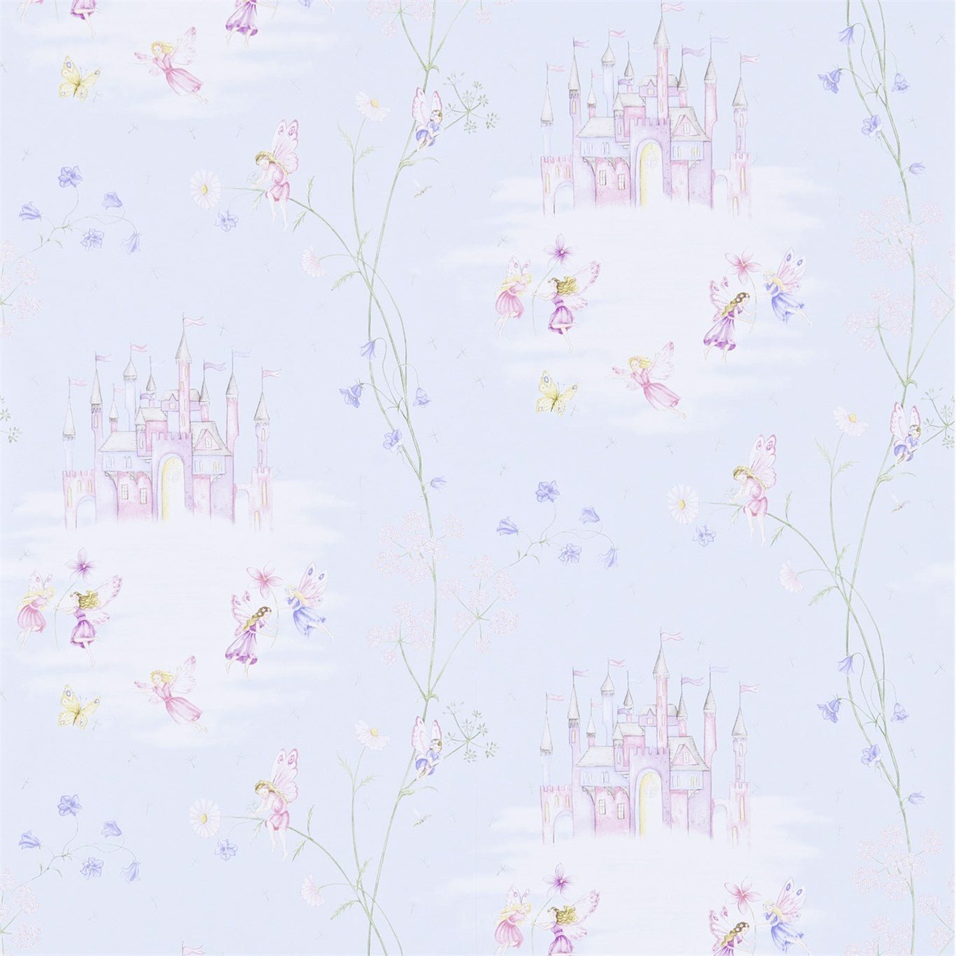 Fairy Castle Wallpaper - Blue - Sanderson - DLIT214045 - Premier Wallcovering
