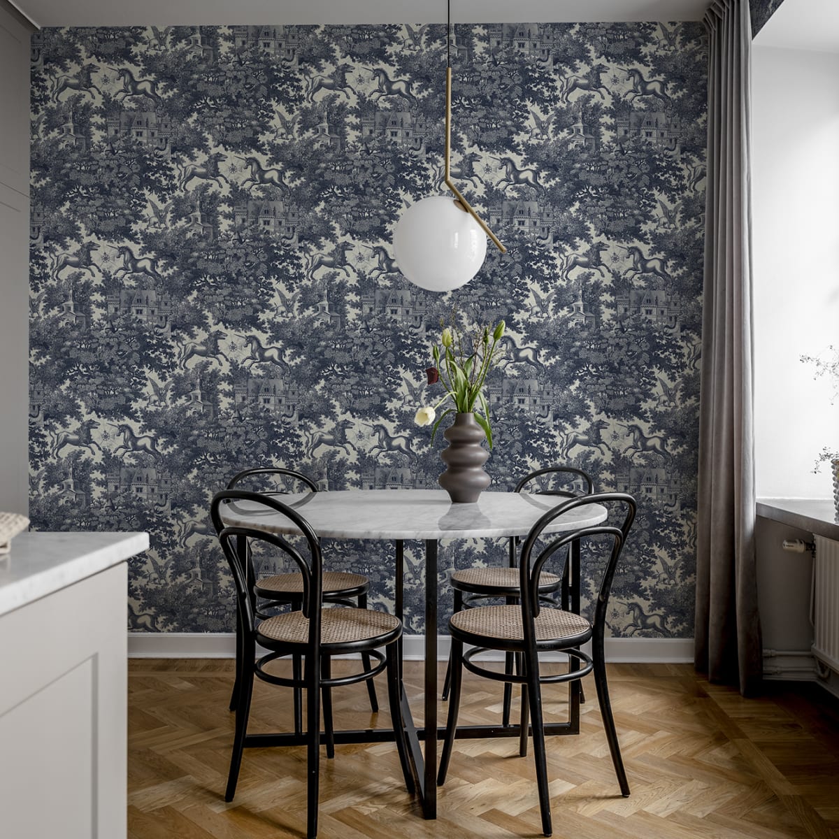 Fairy Tale Castle Wallpaper - Blue - Rebel Walls - R19227 - Premier Wallcovering