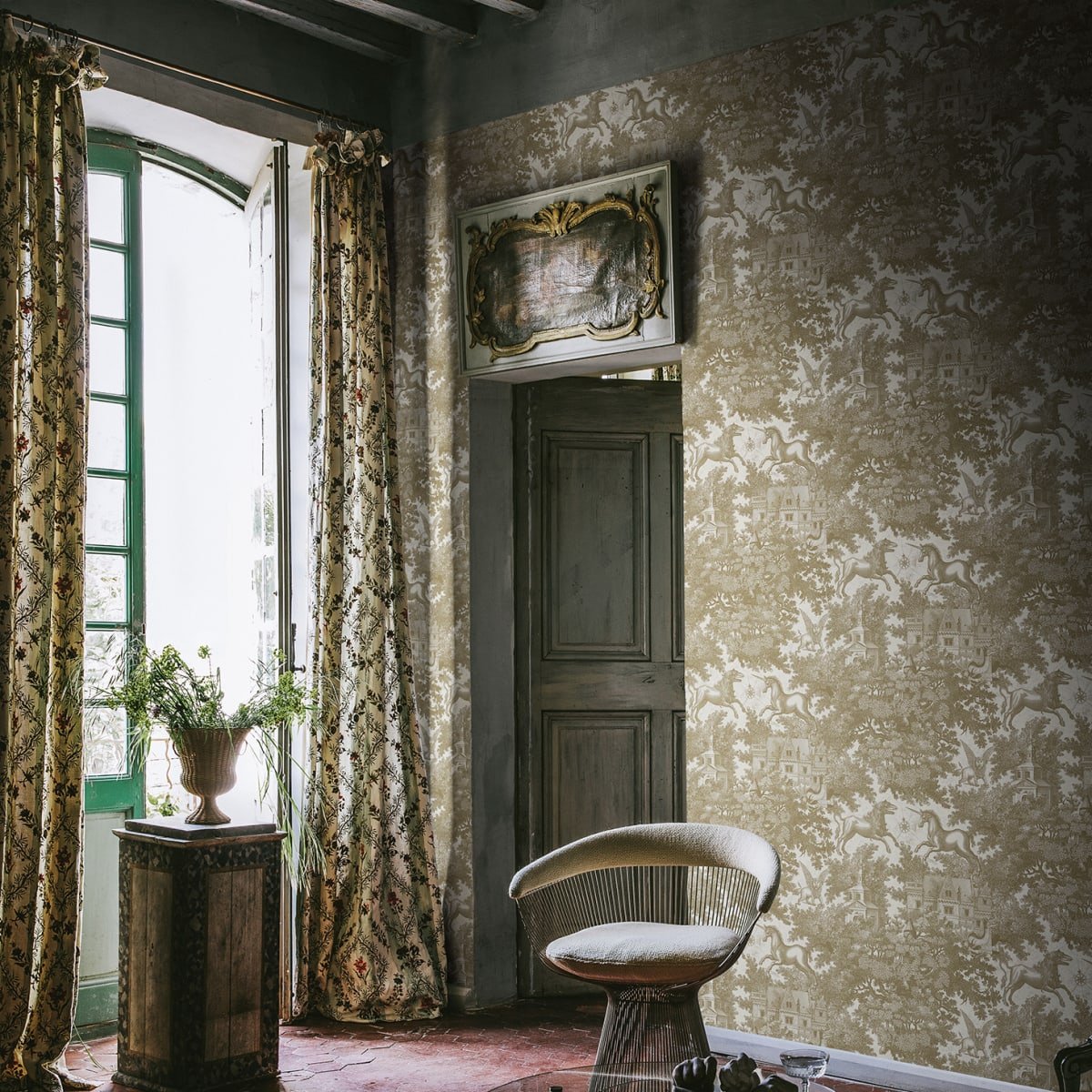 Fairy Tale Castle Wallpaper - Gold - Rebel Walls - R19229 - Premier Wallcovering