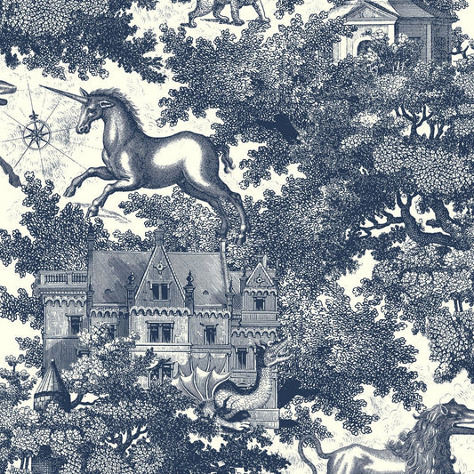 Fairy Tale Castle Wallpaper - Blue - Rebel Walls - R19227 - Premier Wallcovering