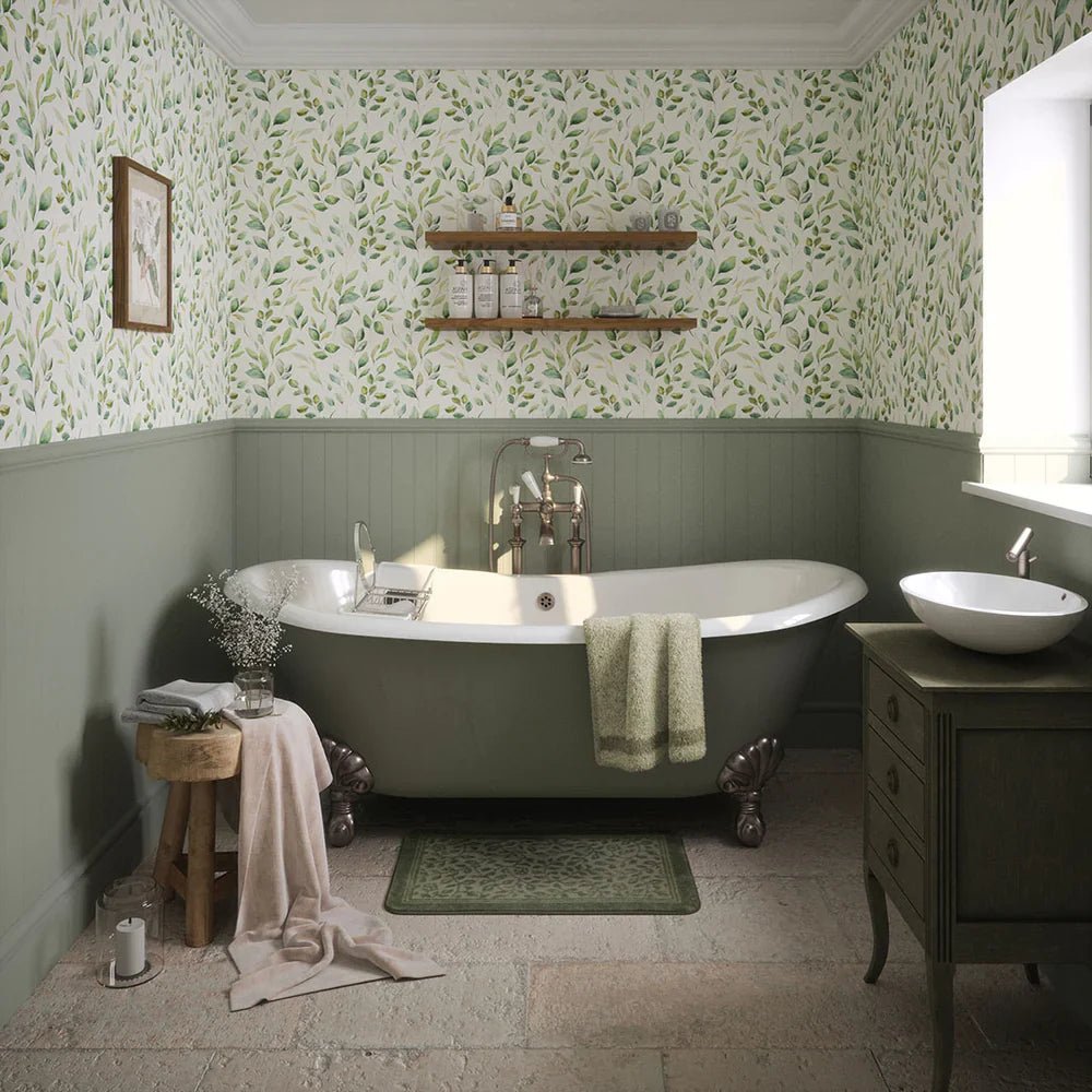 Fallen Foliage Wallpaper - Spring Greens - LAN100043 - Lucie Annabel - Premier Wallcovering