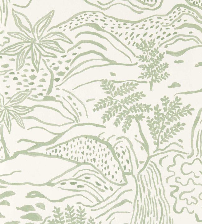 Falling Foss Wallpaper - Sage - Scion - NSCW113267 - Premier Wallcovering