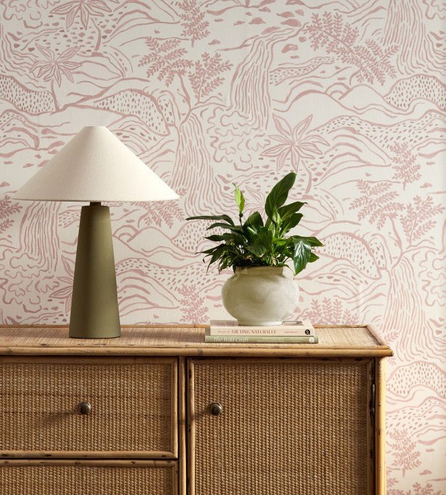 Falling Foss Wallpaper - Dusk Pink - Scion - NSCW113265 - Premier Wallcovering
