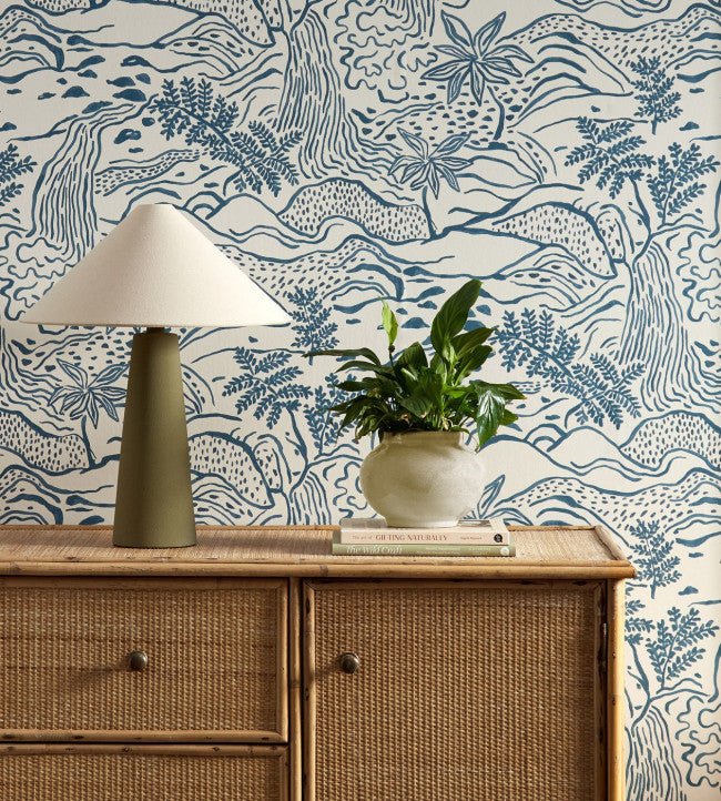 Falling Foss Wallpaper - Midnight - Scion - NSCW113264 - Premier Wallcovering