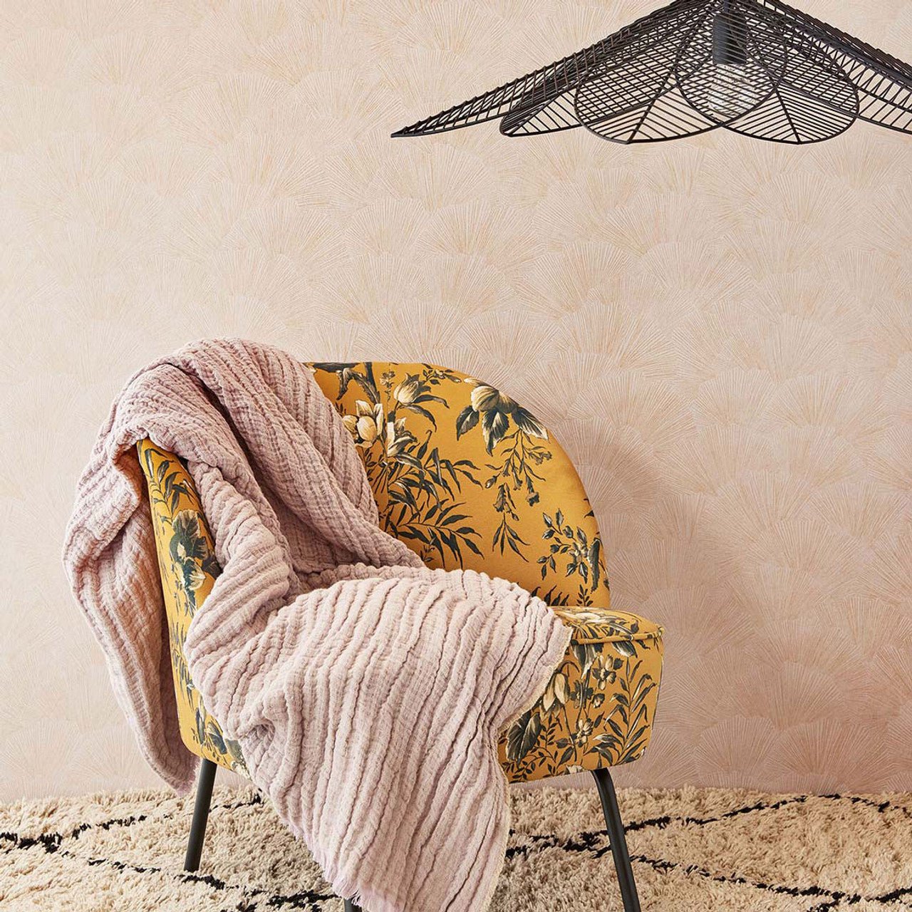 Fan Leaf Oasis Wallpaper - Blush - Eijffinger - 317331 - Premier Wallcovering