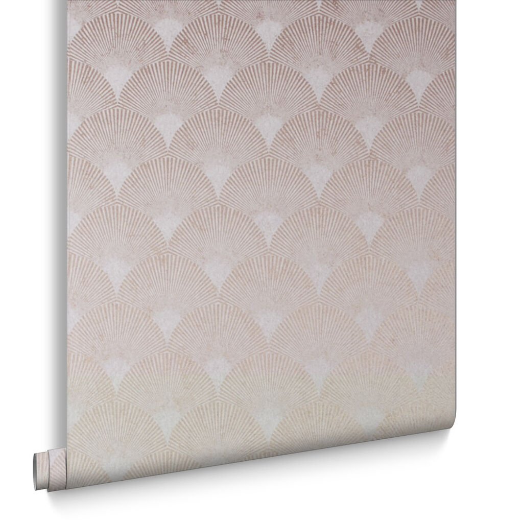 Fan Wallpaper - Rose Gold - Graham & Brown - 104302 - Premier Wallcovering
