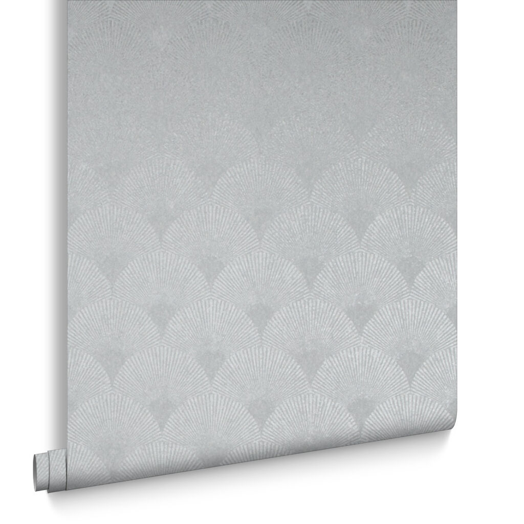 Fan Wallpaper - Silver - Graham & Brown - 104301 - Premier Wallcovering