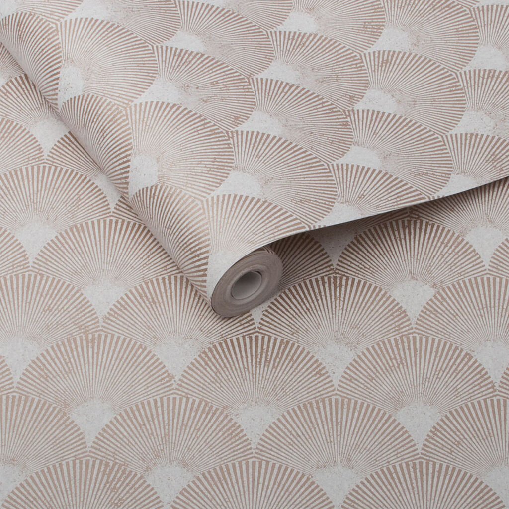 Fan Wallpaper - Rose Gold - Graham & Brown - 104302 - Premier Wallcovering