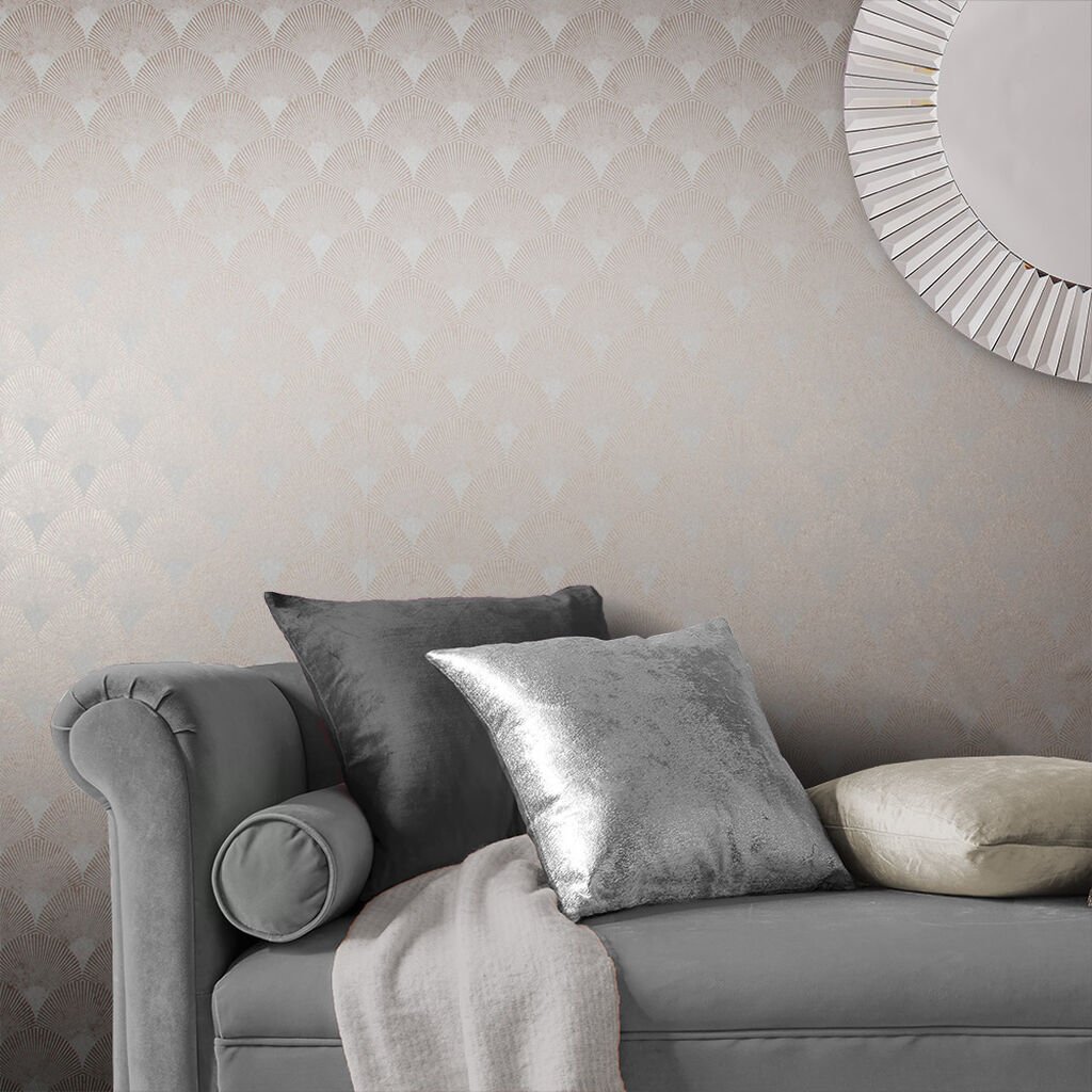 Fan Wallpaper - Rose Gold - Graham & Brown - 104302 - Premier Wallcovering
