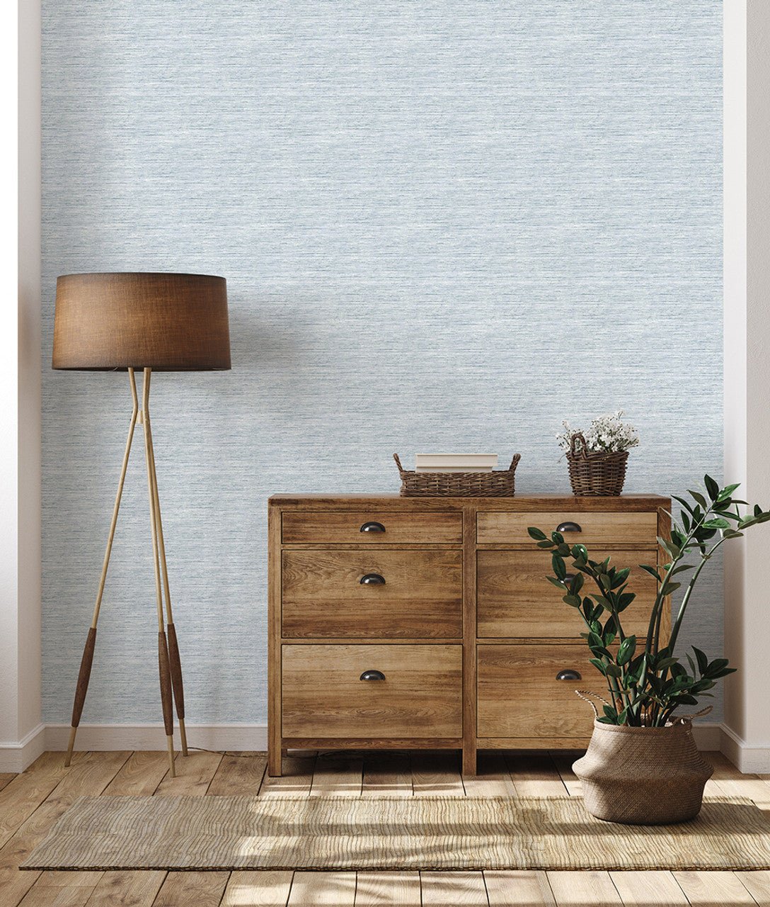 Faro Azulejo Wallpaper - Chalky Blue - Hohenberger - 26876 - Premier Wallcovering