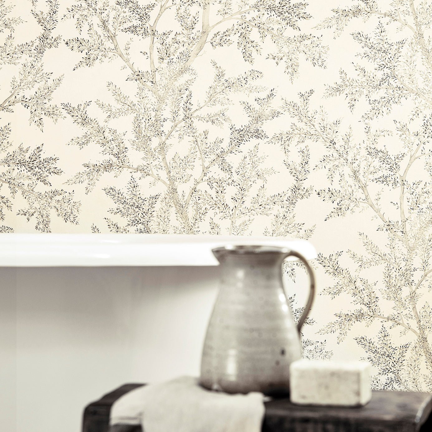 Farthing Wood Wallpaper - Silver - Sanderson - DYSI216612 - Premier Wallcovering