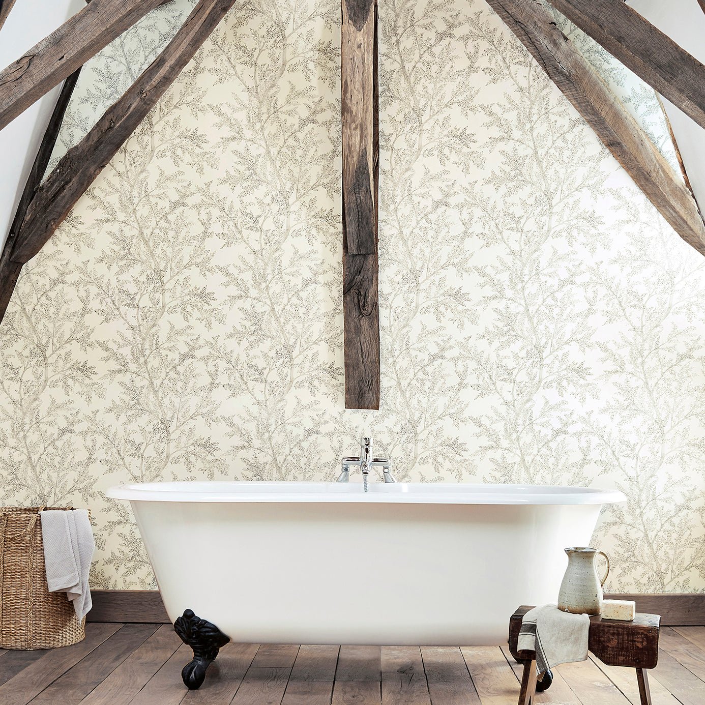 Farthing Wood Wallpaper - Silver - Sanderson - DYSI216612 - Premier Wallcovering