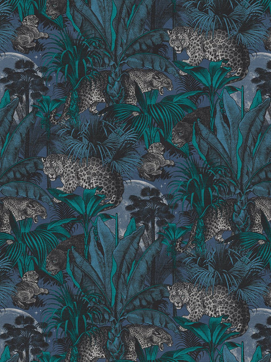 Faunacation Recycled Velvet Fabric - Nocturnal - Divine Savages - DVS005SP-NOC-VEL - Premier Wallcovering