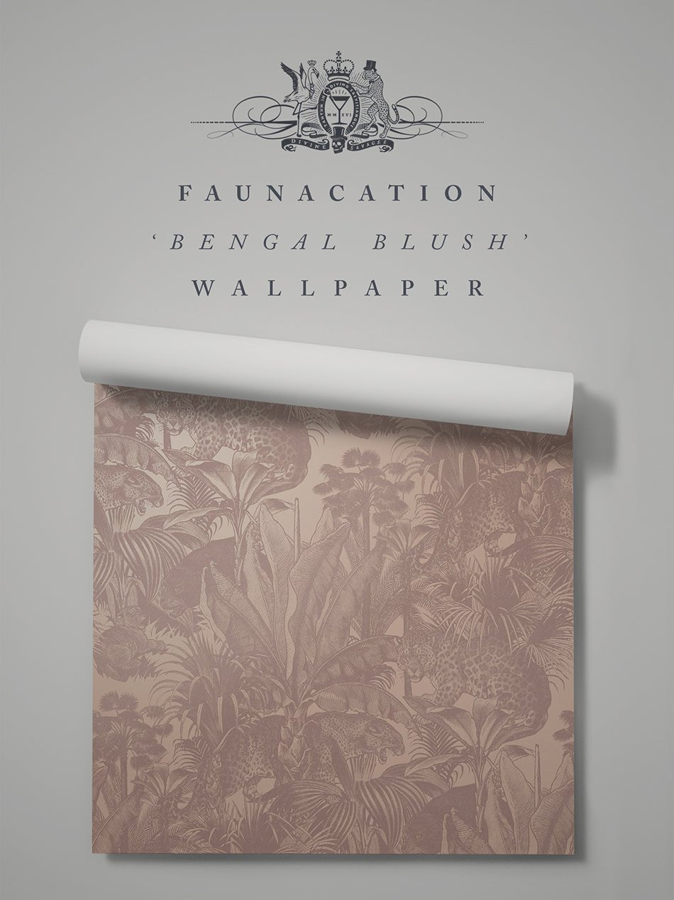 Faunacation Wallpaper - Bengal Blush - Divine Savages - DVS121-FAU-BLUSH-WR - Premier Wallcovering