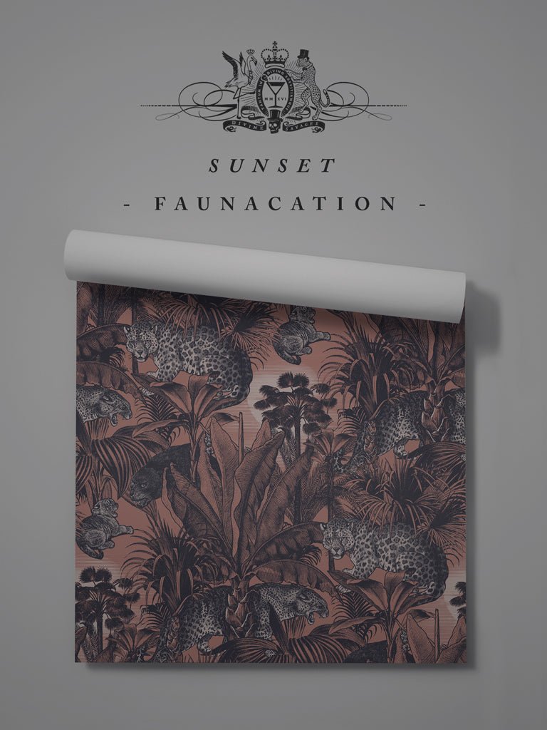 Faunacation Wallpaper - Sunset - Divine Savages - DVS026SP-FAU-SUN-WR - Premier Wallcovering