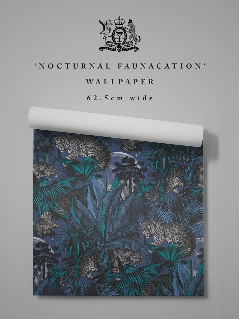 Faunacation Wallpaper - Nocturnal - Divine Savages - DVS005SP-NOC-WR - Premier Wallcovering