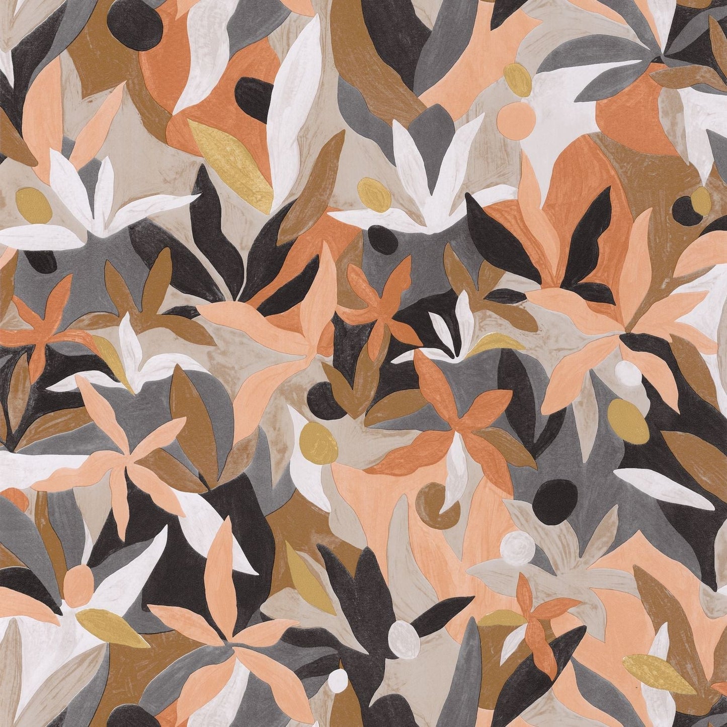 Fauve Wallpaper - Noisette/ Saumon Fond Noir - Caselio - 102169919 - Premier Wallcovering