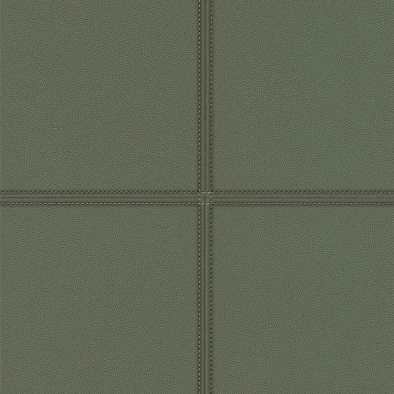 Faux Leather Tile Panel Club Wallpaper - Dark Green - Rasch - 419023 - Premier Wallcovering