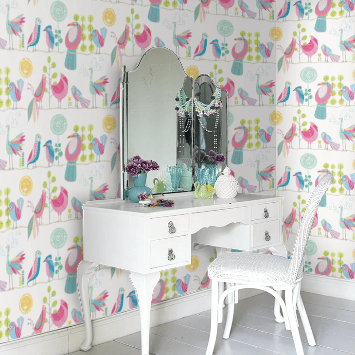 Feather Fandango Wallpaper - Candy Apple - Ohpopsi - WGU50141W - Premier Wallcovering