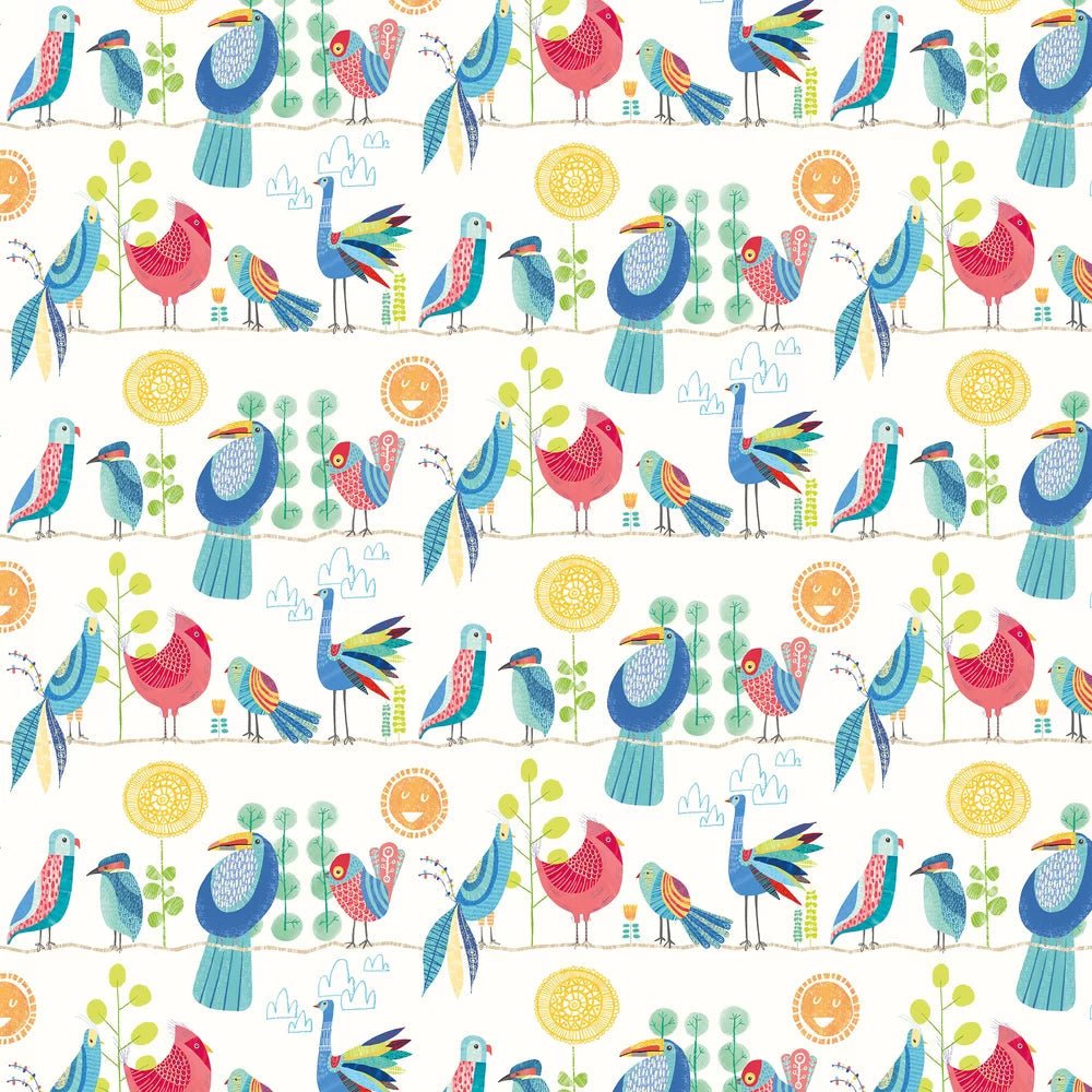 Feather Fandango Wallpaper - Royal Bright - Ohpopsi - WGU50142W - Premier Wallcovering